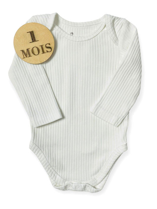 Body écru, semi-épais, côtelé