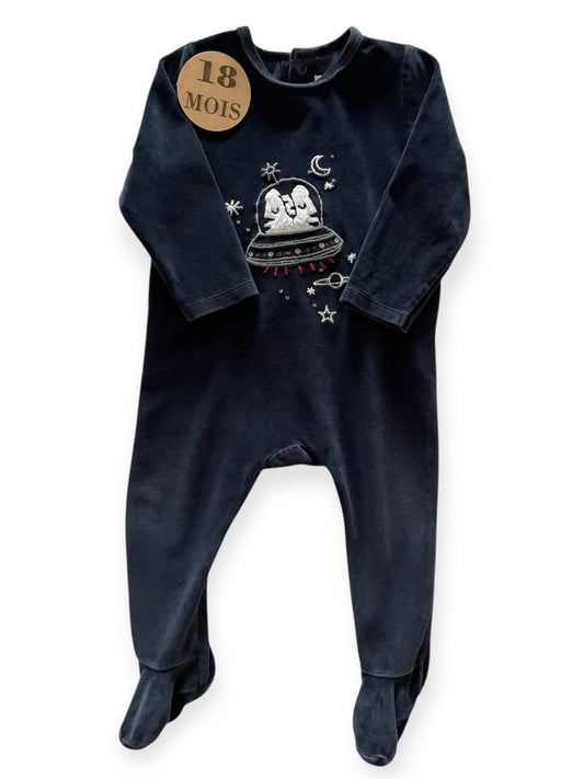 Pyjama velours, bleu-nuit, catimini