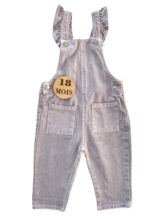 Salopette en jean, violet pâle, Zara