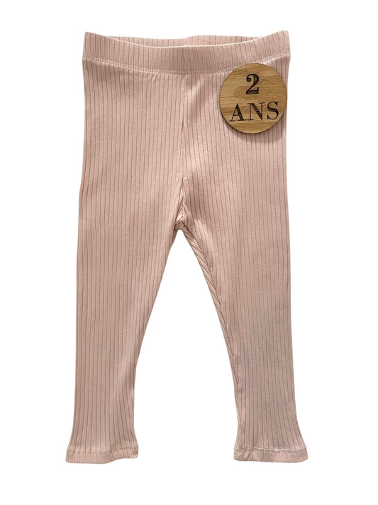 Legging rose clair côtelé, Kiabi