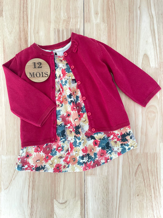 Ensemble robe fleurie et gilet