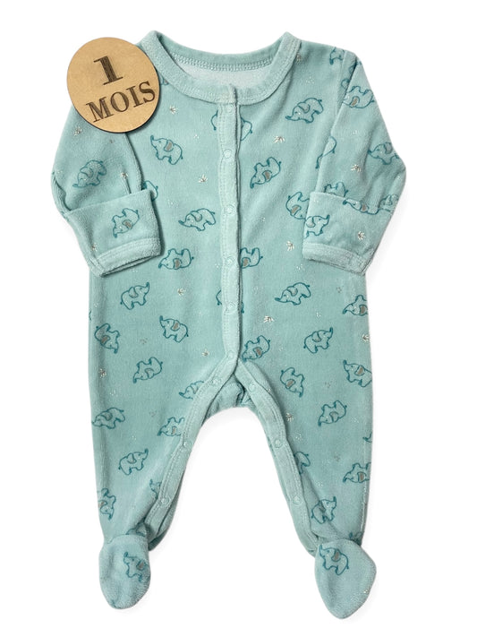 Pyjama velours, bleu, Kimbaloo