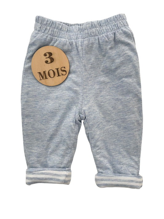 Pantalon épais molletonné, bleu-clair, chiné