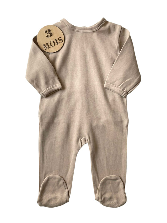 Pyjama coton beige, Vertbaudet