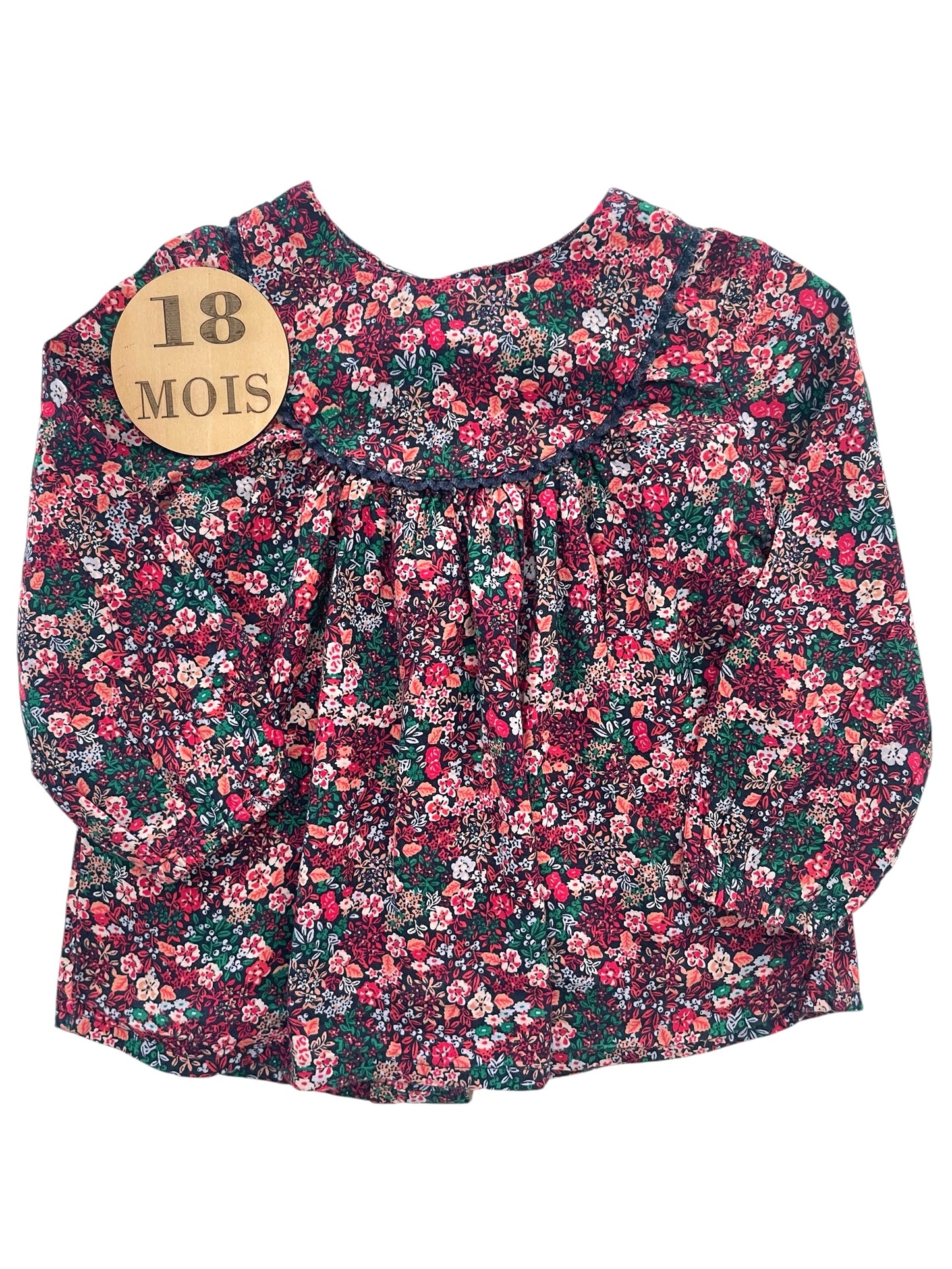 Blouse fleurie, rose, TAO