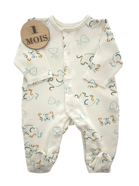 Pyjama coton, écru, animaux, Orchestra