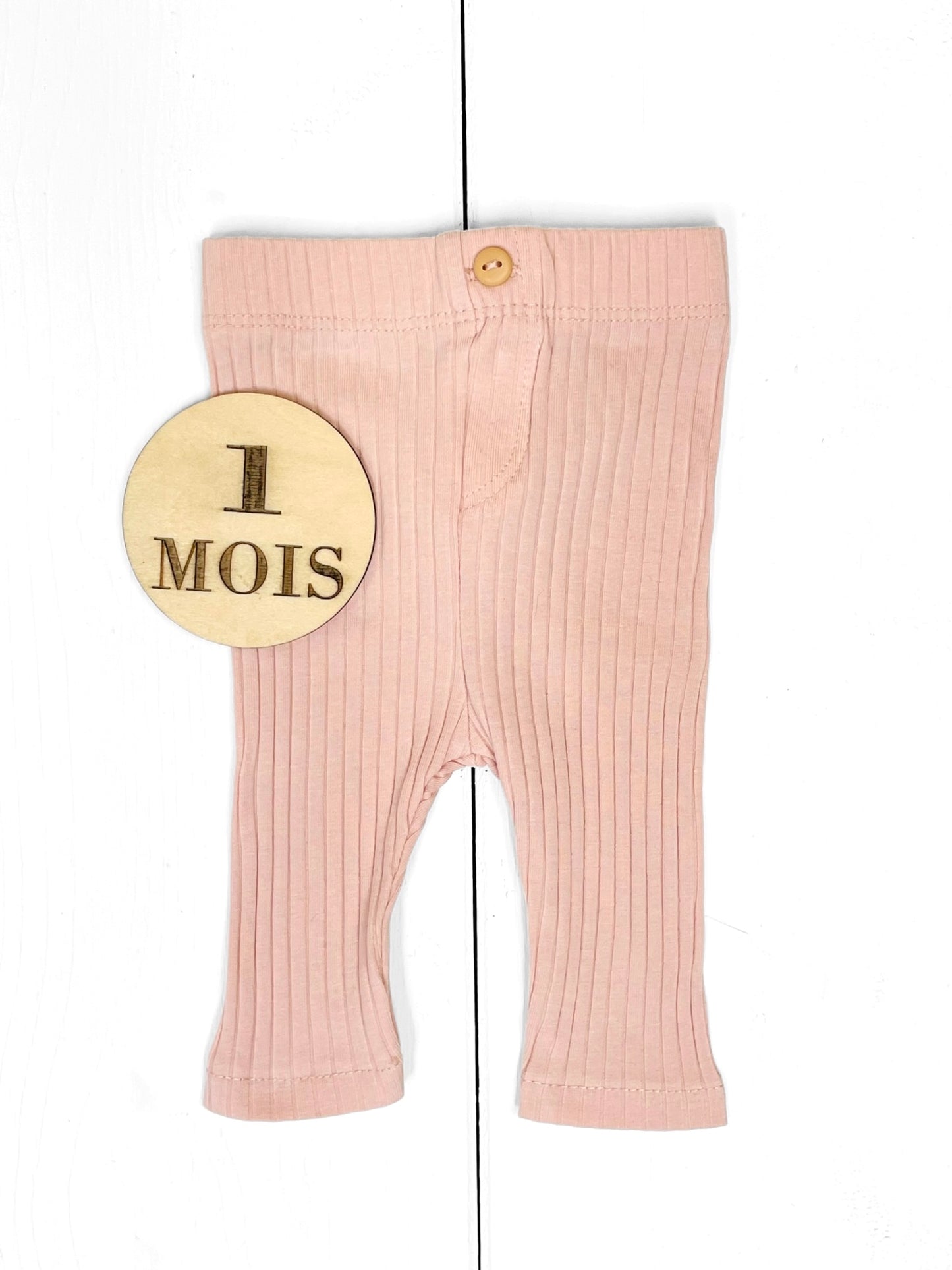 Legging cotelé en mailles rose, Kiabi