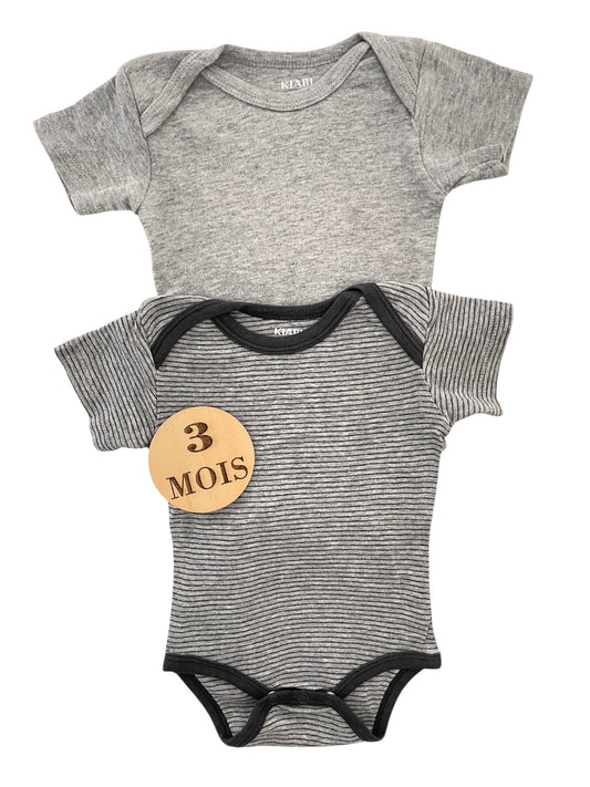Lot 2 bodies gris, Kiabi