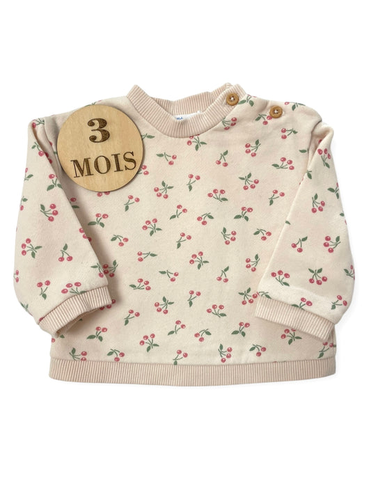 Sweat crème, cerises, Bout’chou