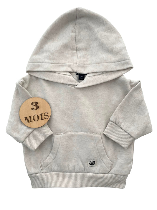 Sweat crème à capuche, Kiabi