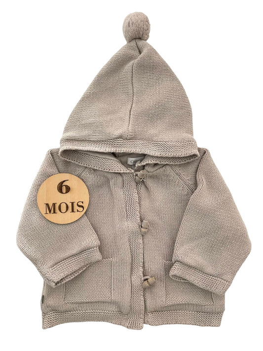 Veste / gilet en mailles, gris-beige, Obaïbi