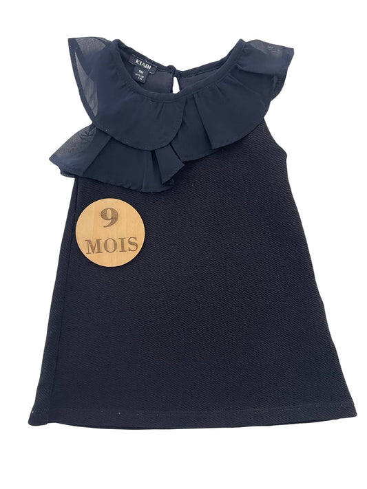 Robe bleu-nuit à volants, Kiabi