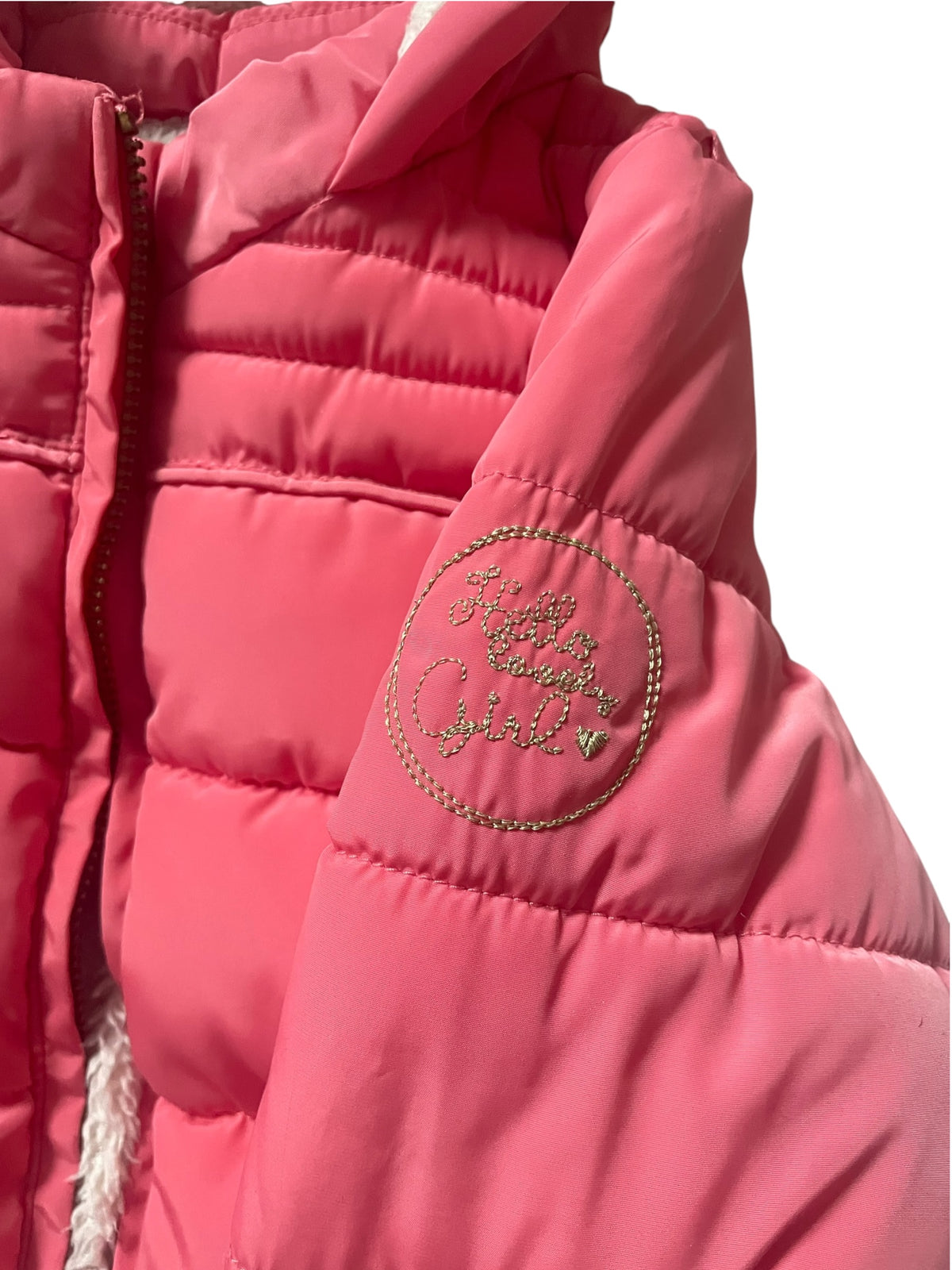 Doudoune rose, fourrée, TAO