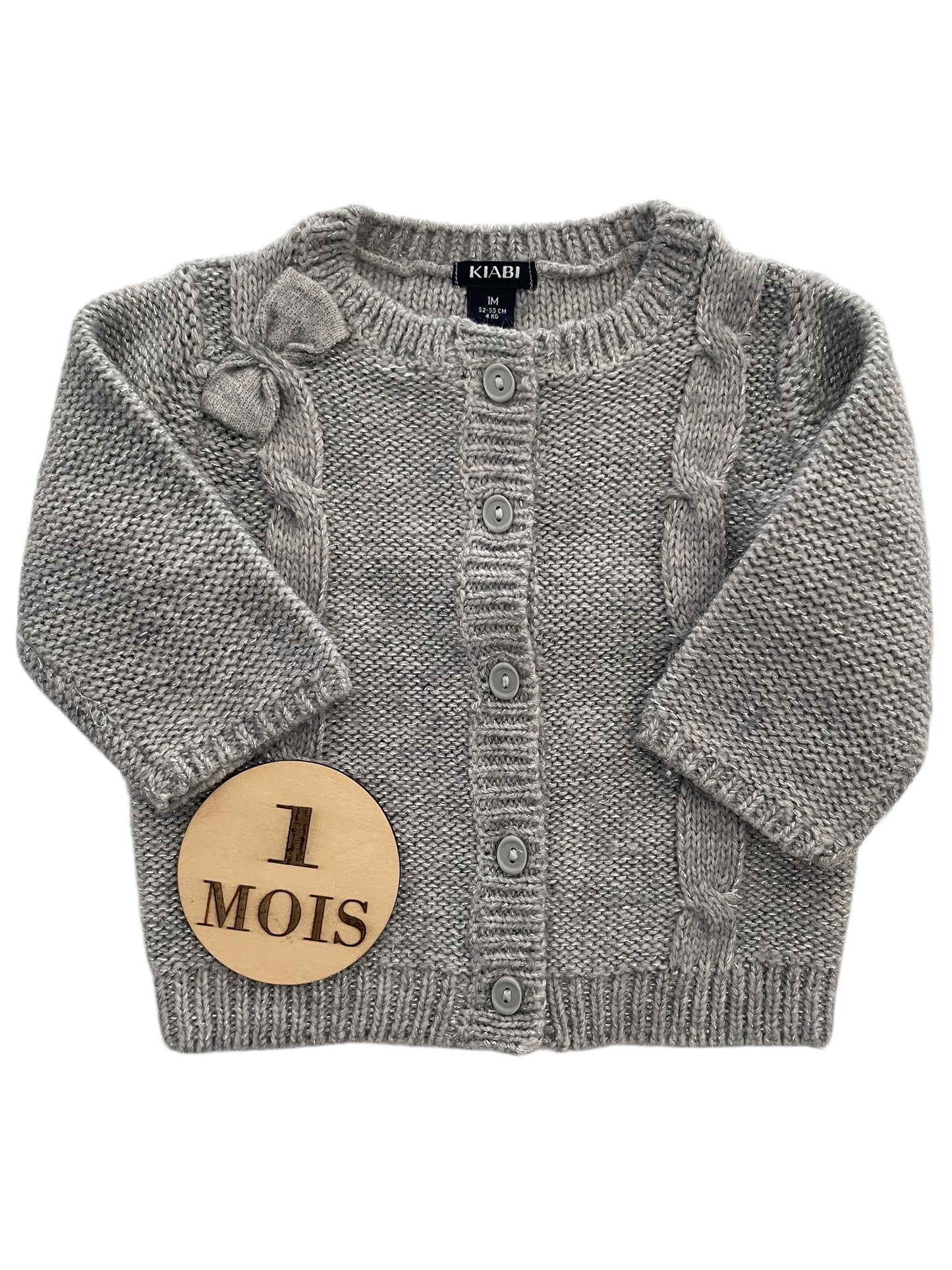 Gilet en mailles, gris, Kiabi