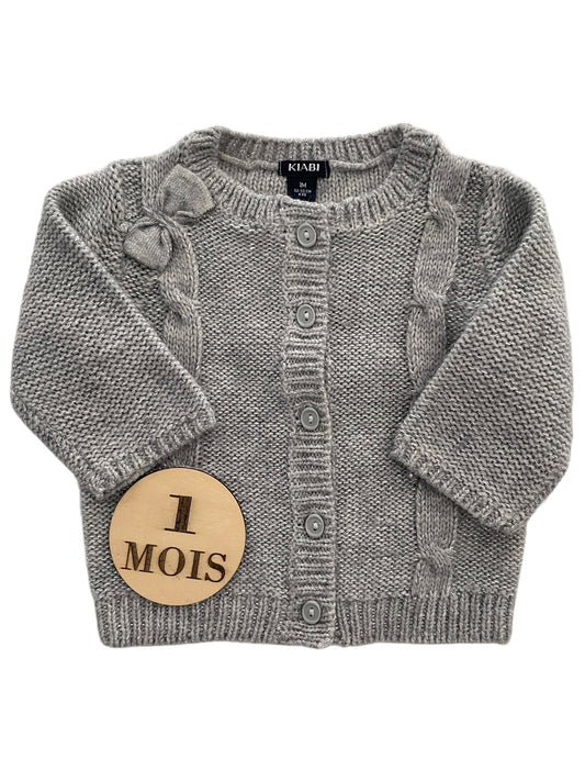 Gilet en mailles, gris, Kiabi