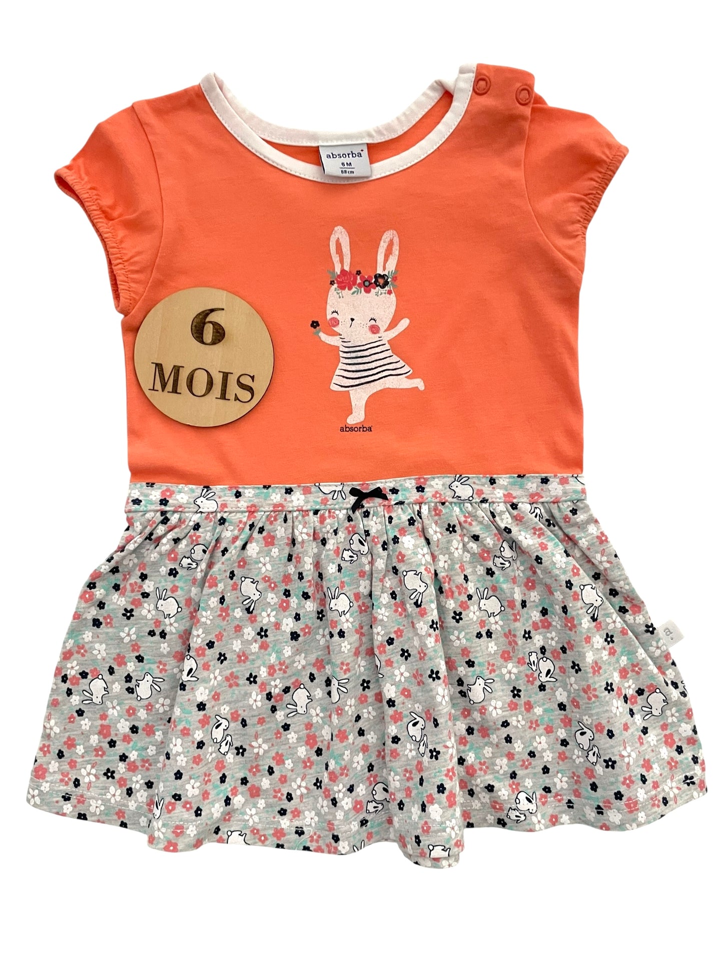 Robe orange et grise, Absorba