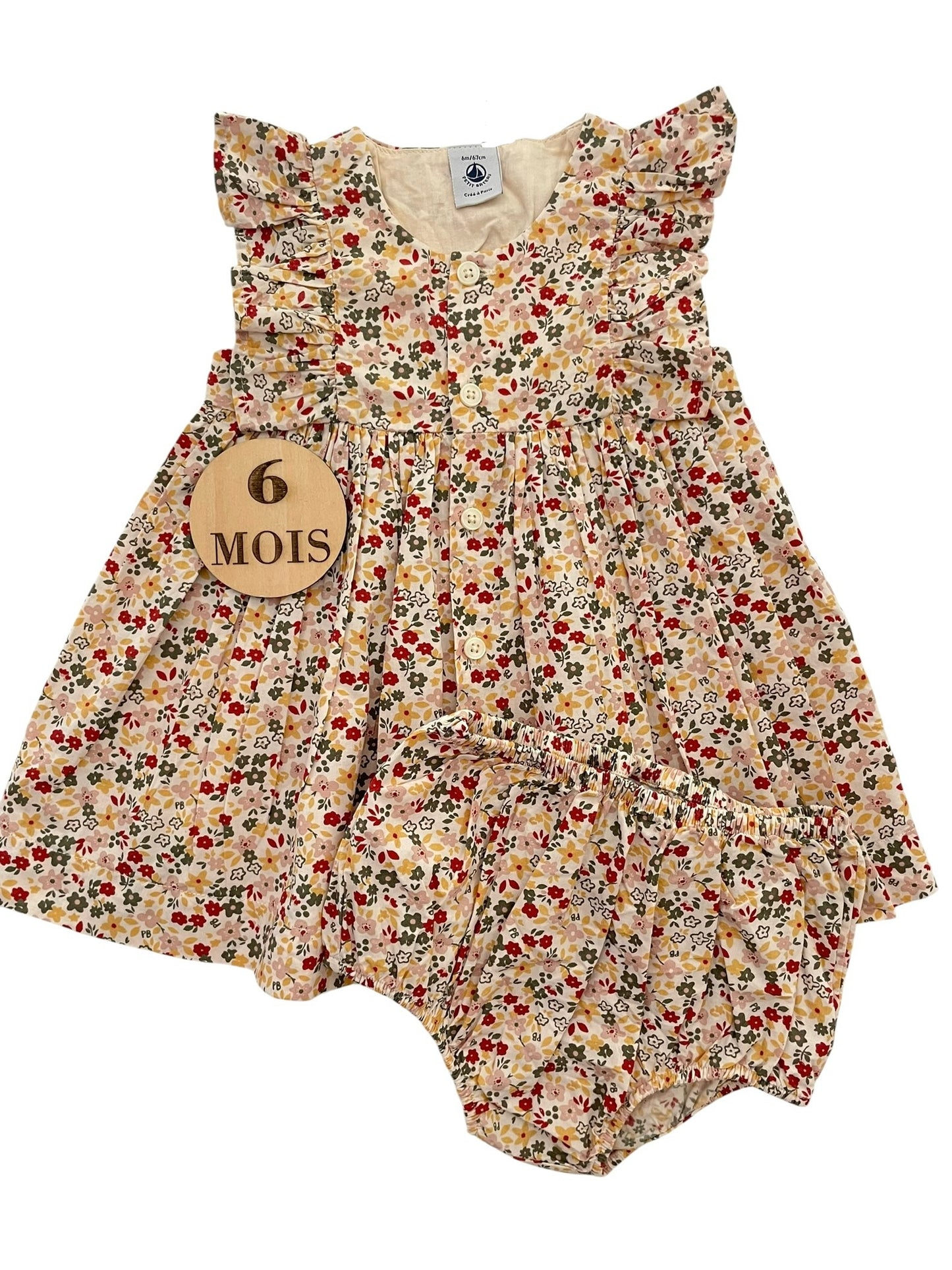 Robe + bloomer, fleuris, Petit Bateau