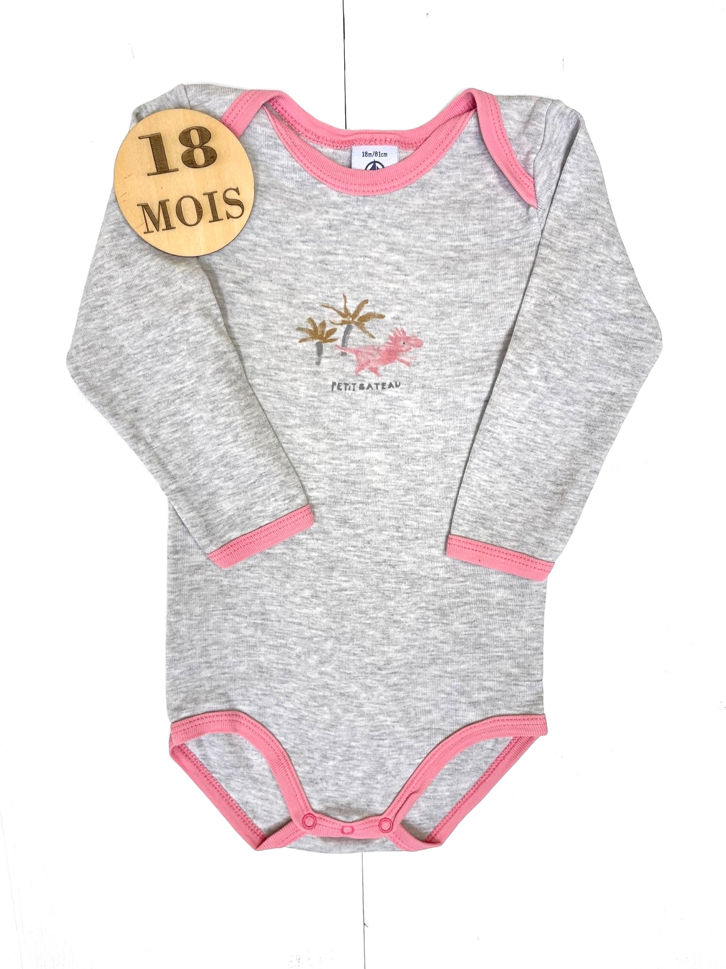 Body gris et rose, Petit Bateau