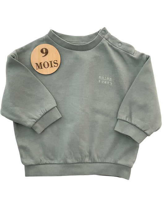 Sweat uni gris-vert, Kiabi