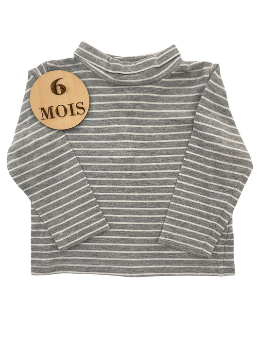 Sous-pull, rayé gris, In extenso