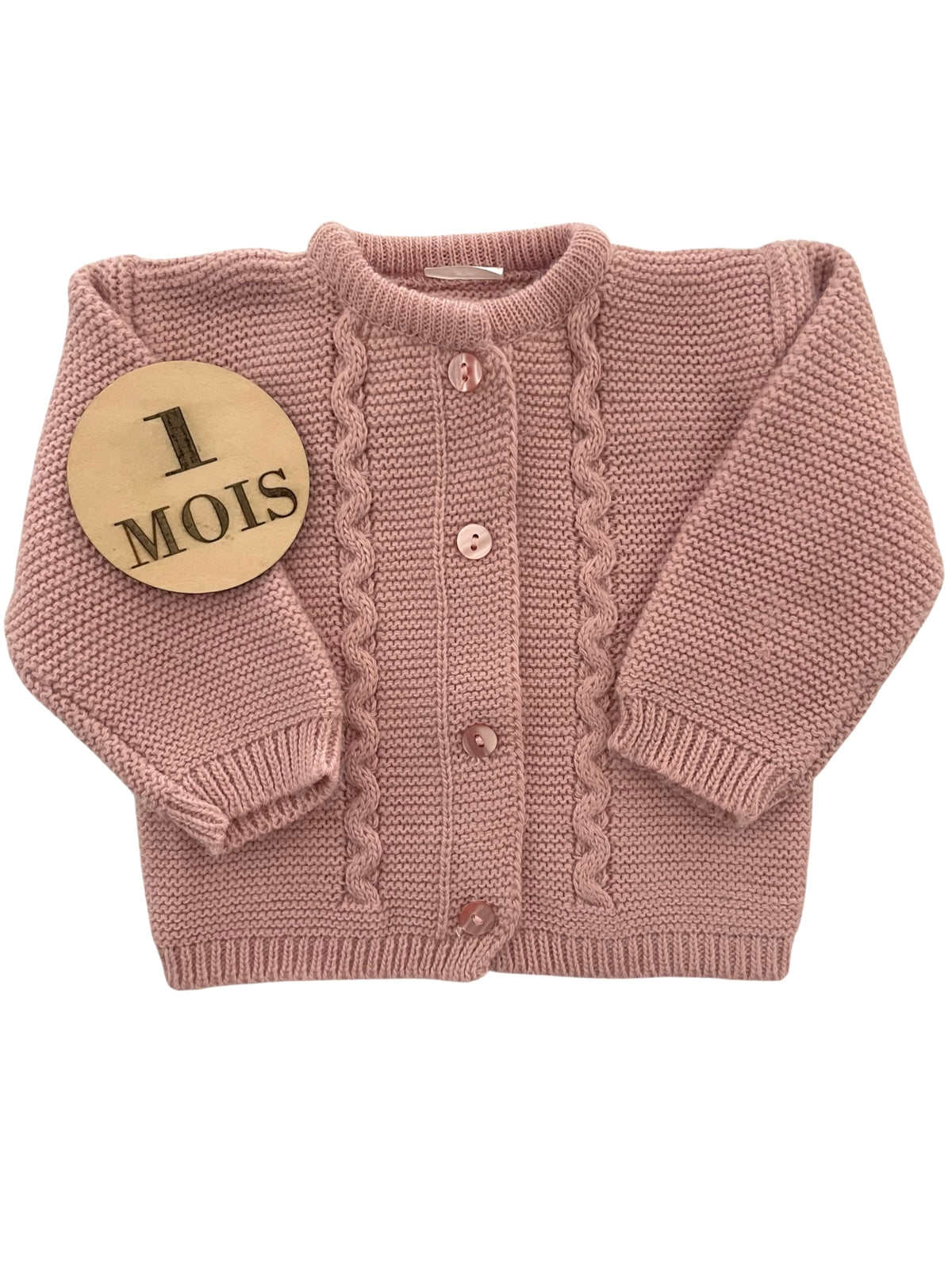 Gilet en mailles, vieux rose