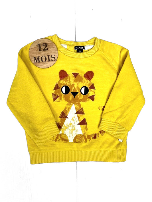 Sweat jaune, lion, Kiabi