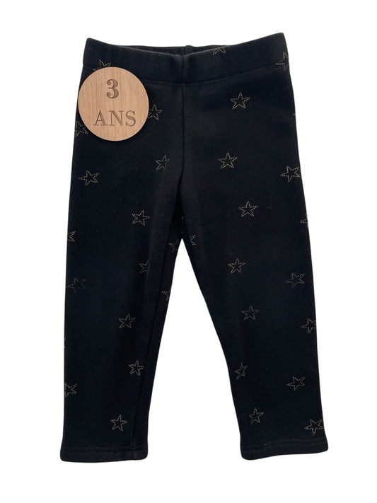 Legging noir étoiles, doublé polaire, Orchestra