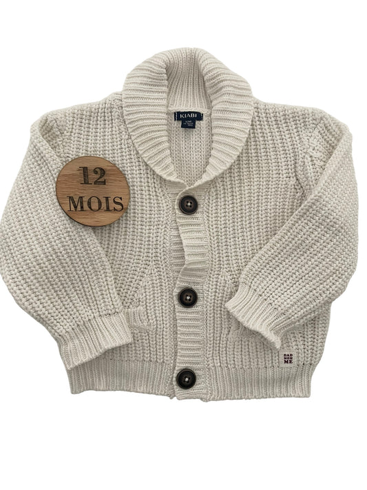 Gilet en mailles, blanc, Kiabi