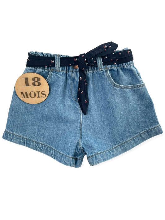 Short en jean avec ceinture, Kiabi