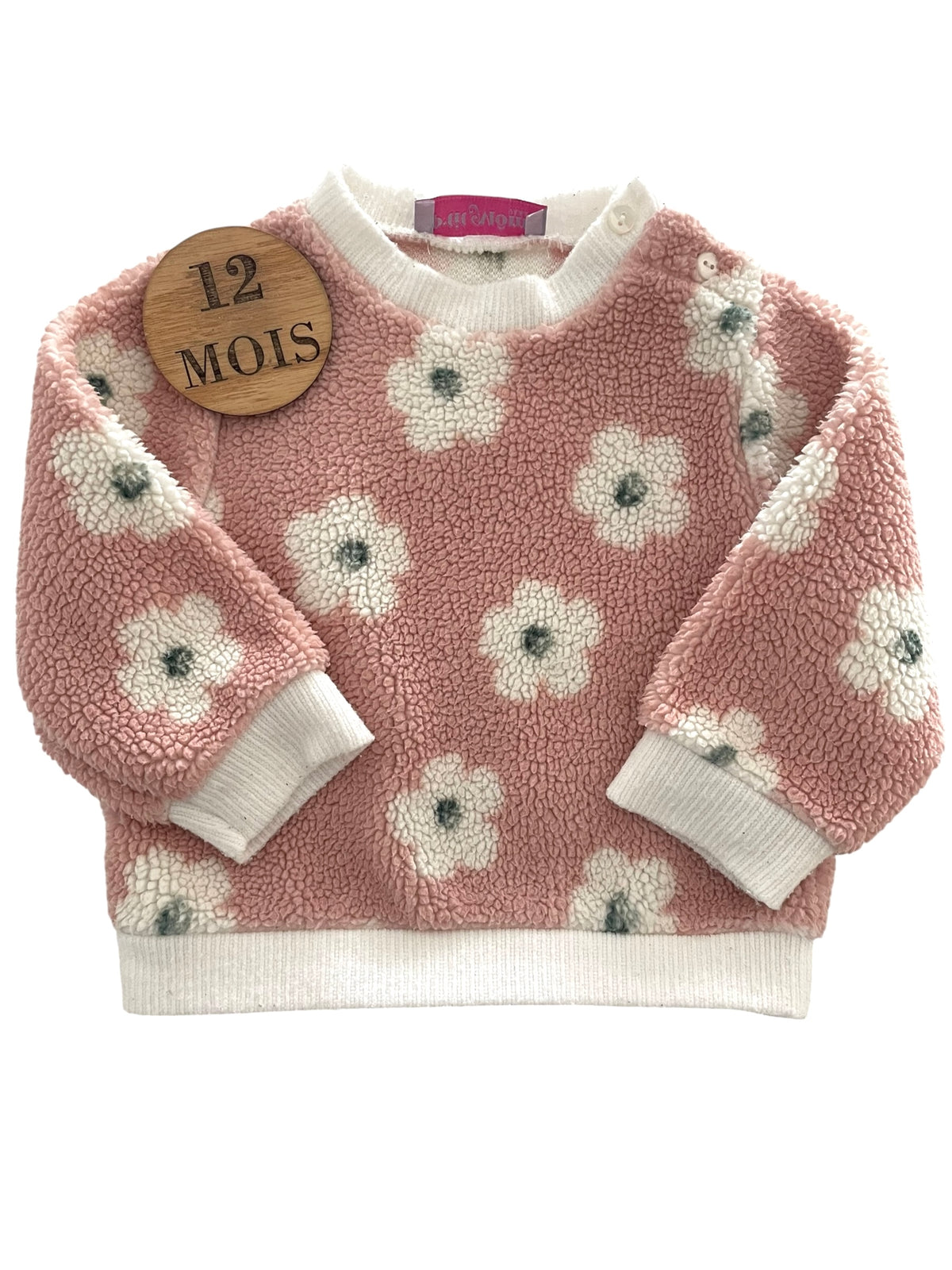 Sweat épais, rose fleuri, P’tit Môme