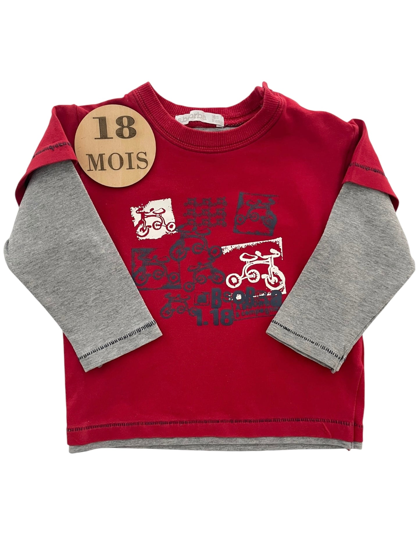 Tee-shirt rouge et gris, Absorba