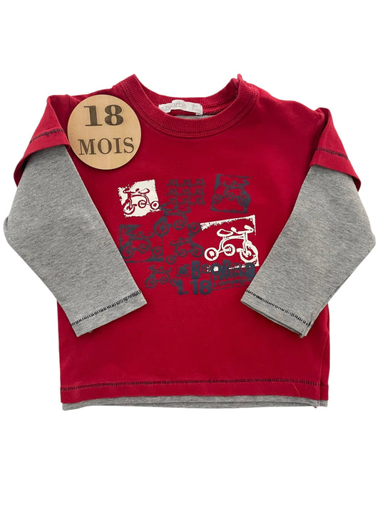 Tee-shirt rouge et gris, Absorba