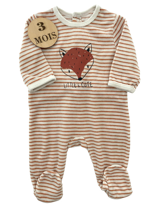 Pyjama velours, rayé renard, La redoute