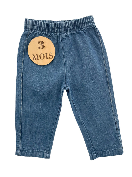 Jean, bleu, taille élastique