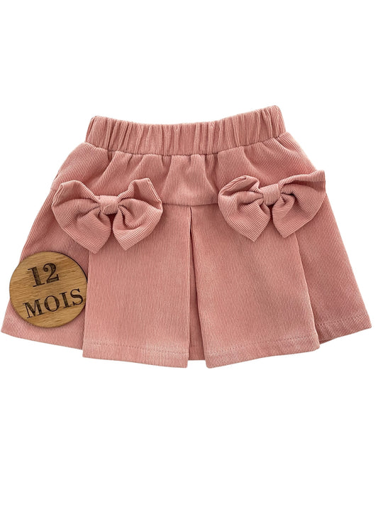 Jupe en velours, rose