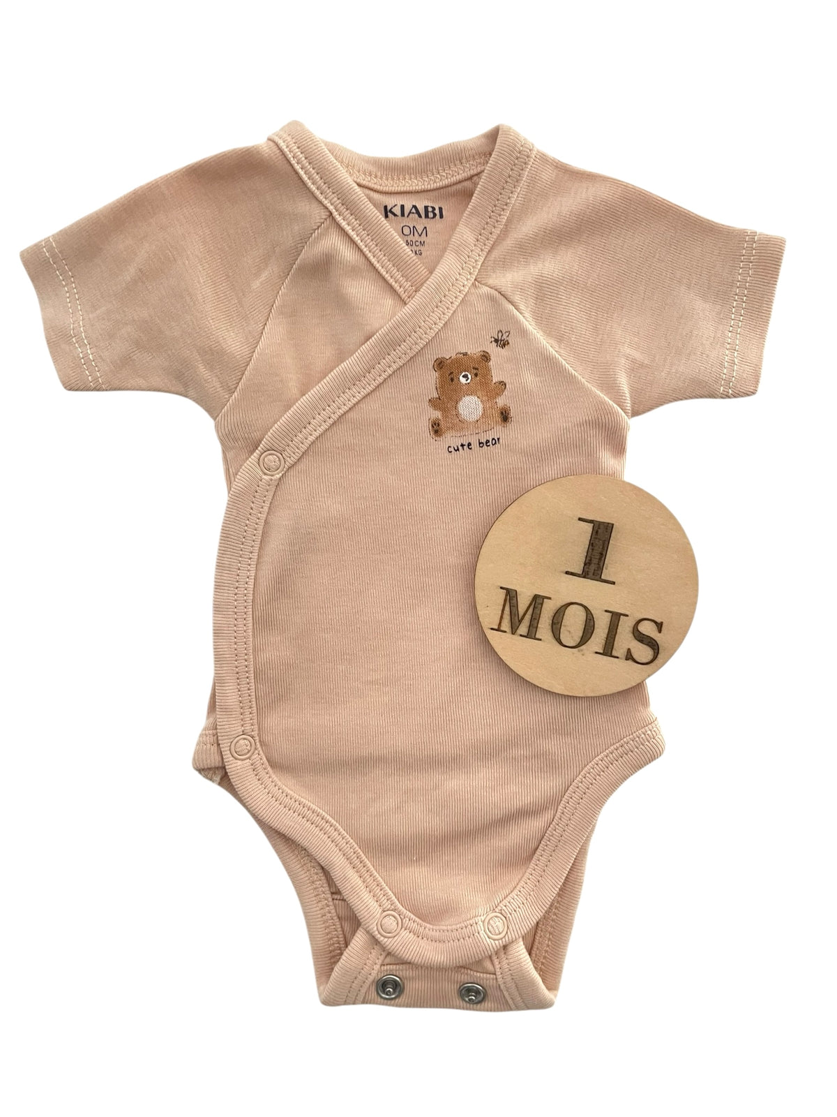 Body évolutif, orange/beige, ourson, Kiabi