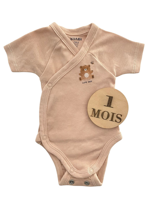 Body évolutif, orange/beige, ourson, Kiabi