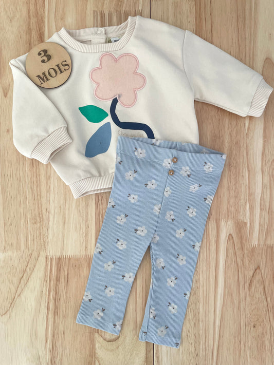 Sweat et legging fleuris