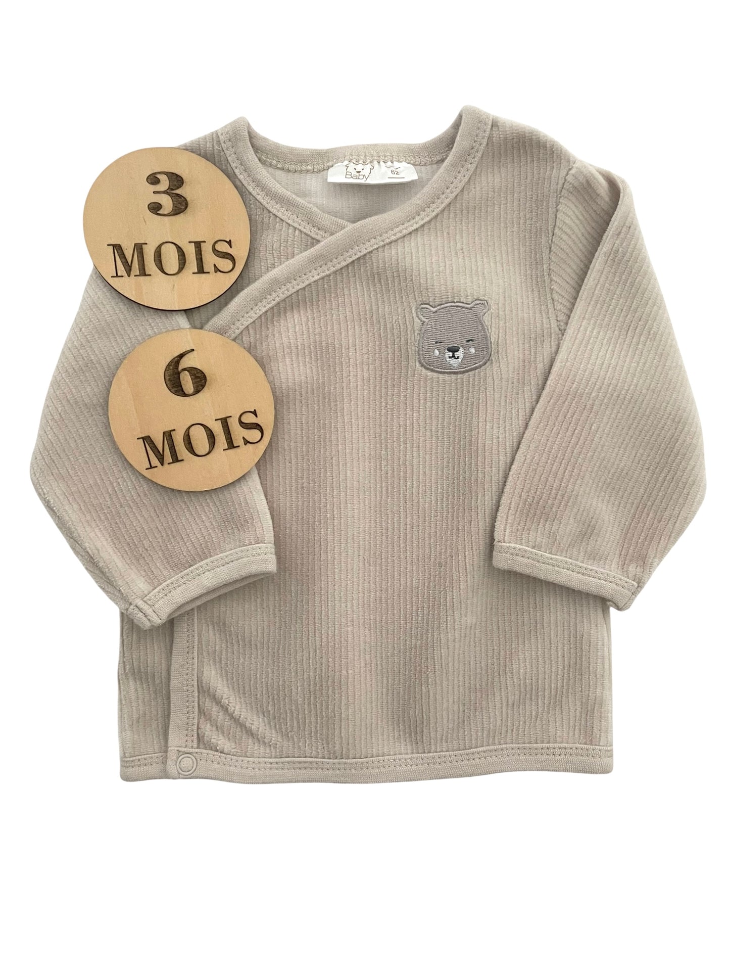 Brassière velours, gris/ beige, Baby