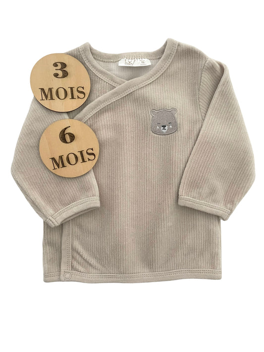 Brassière velours, gris/ beige, Baby