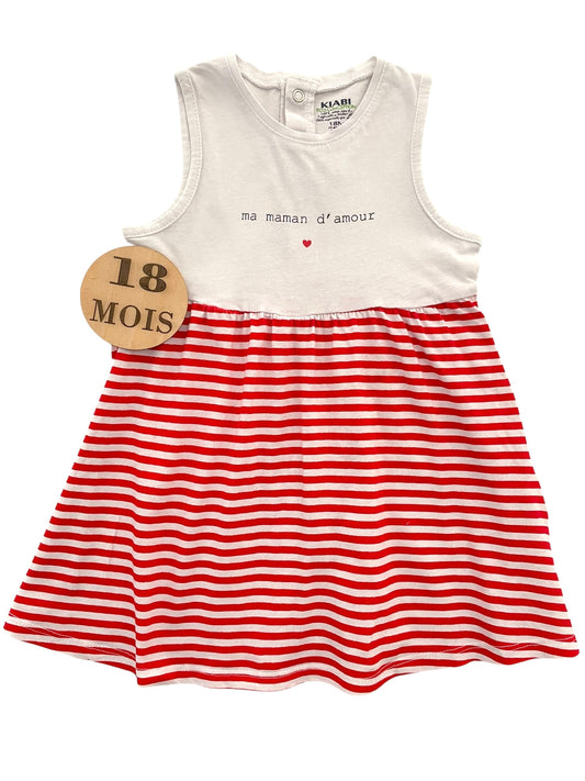 Robe rayée rouge, Kiabi