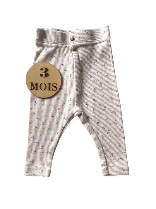 Legging côtelé fleuri, Kiabi