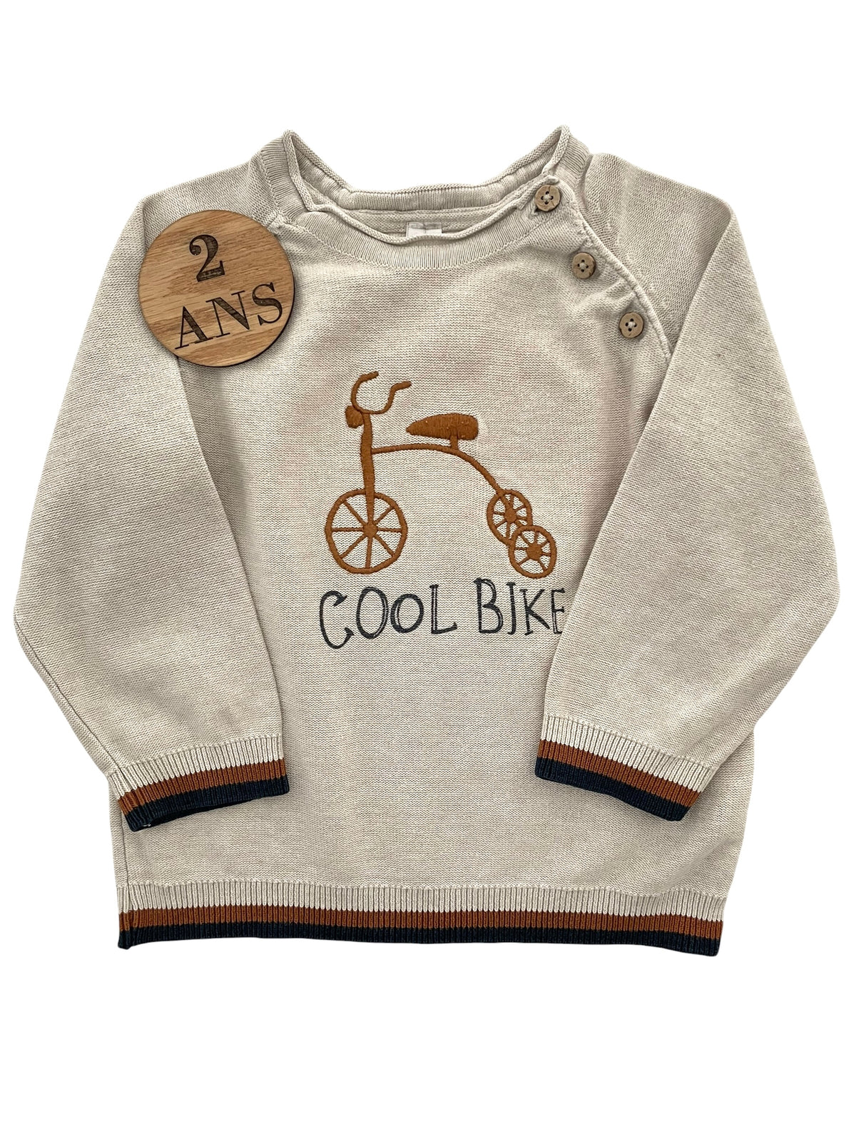 Pull fin gris/beige, Orchestra