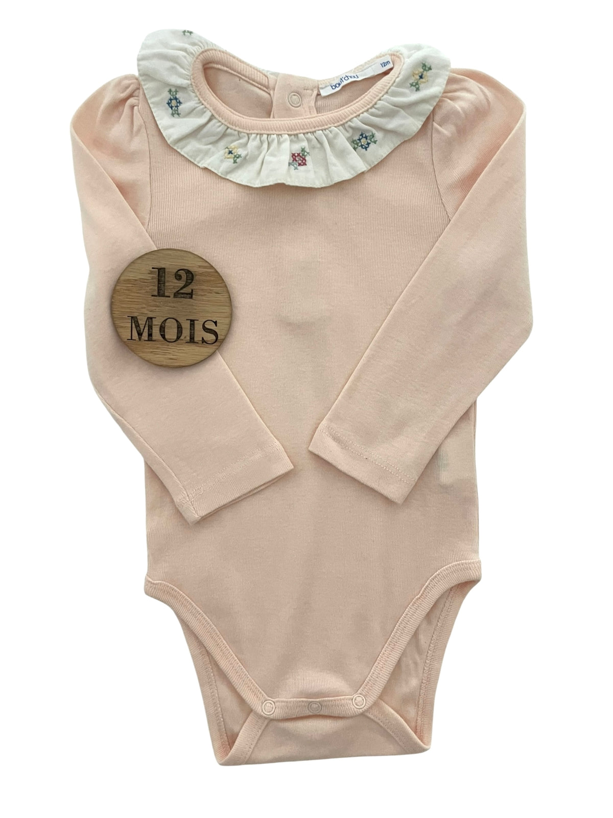 Body à col, rose pâle, Bout’chou