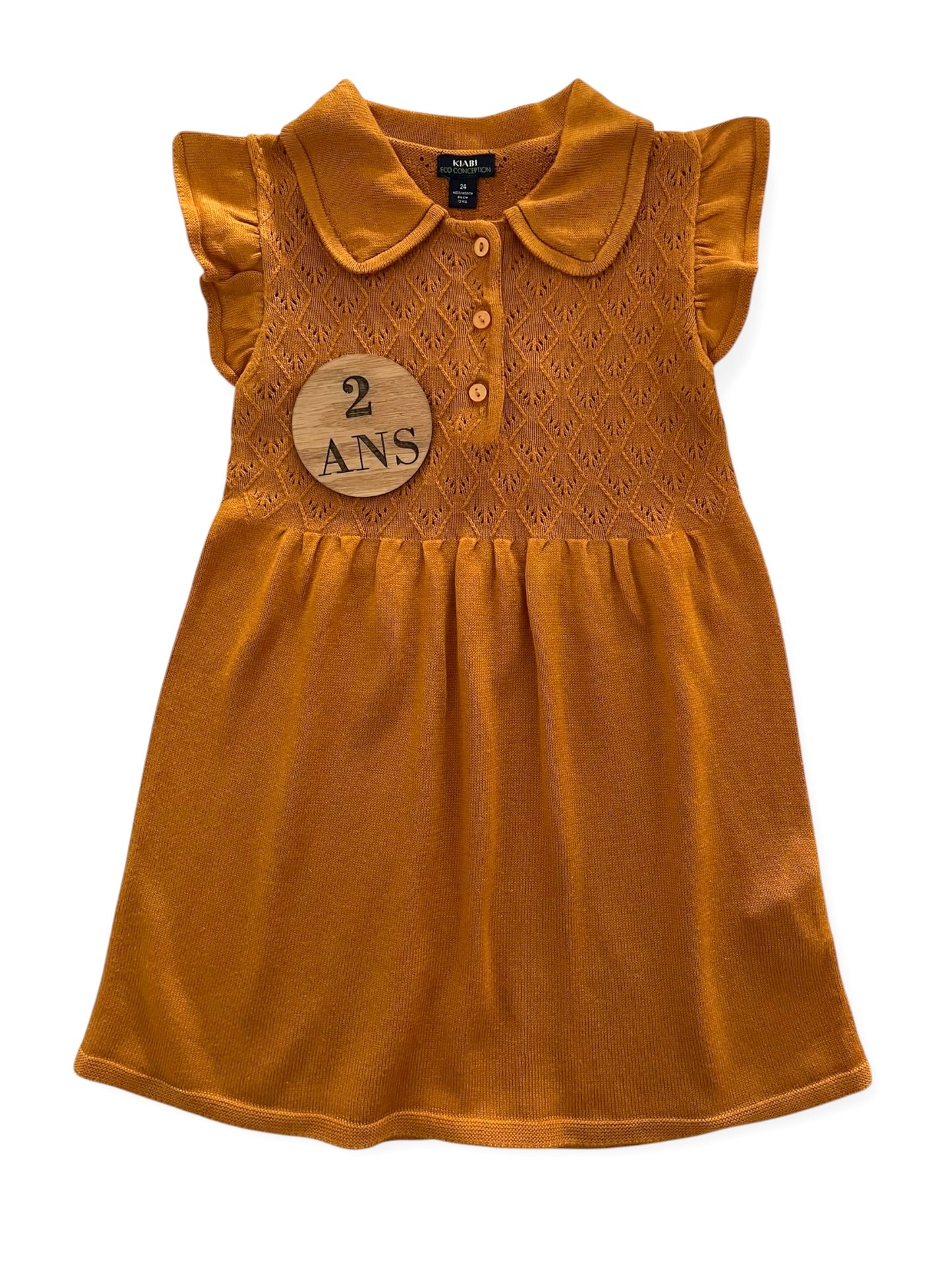 Robe en mailles, camel / orange, Kiabi
