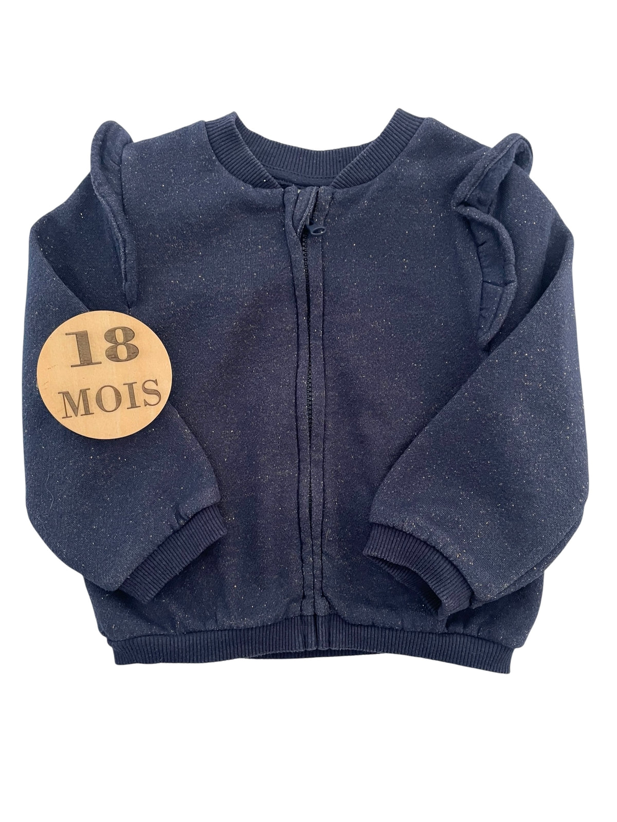 Gilet bleu-nuit, pailleté, TAO