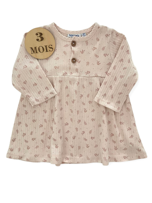 Robe, rose pâle, fleurie, Noukie’s