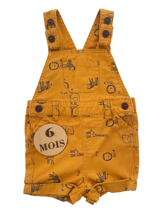 Salopette-short orange, animaux, Primark