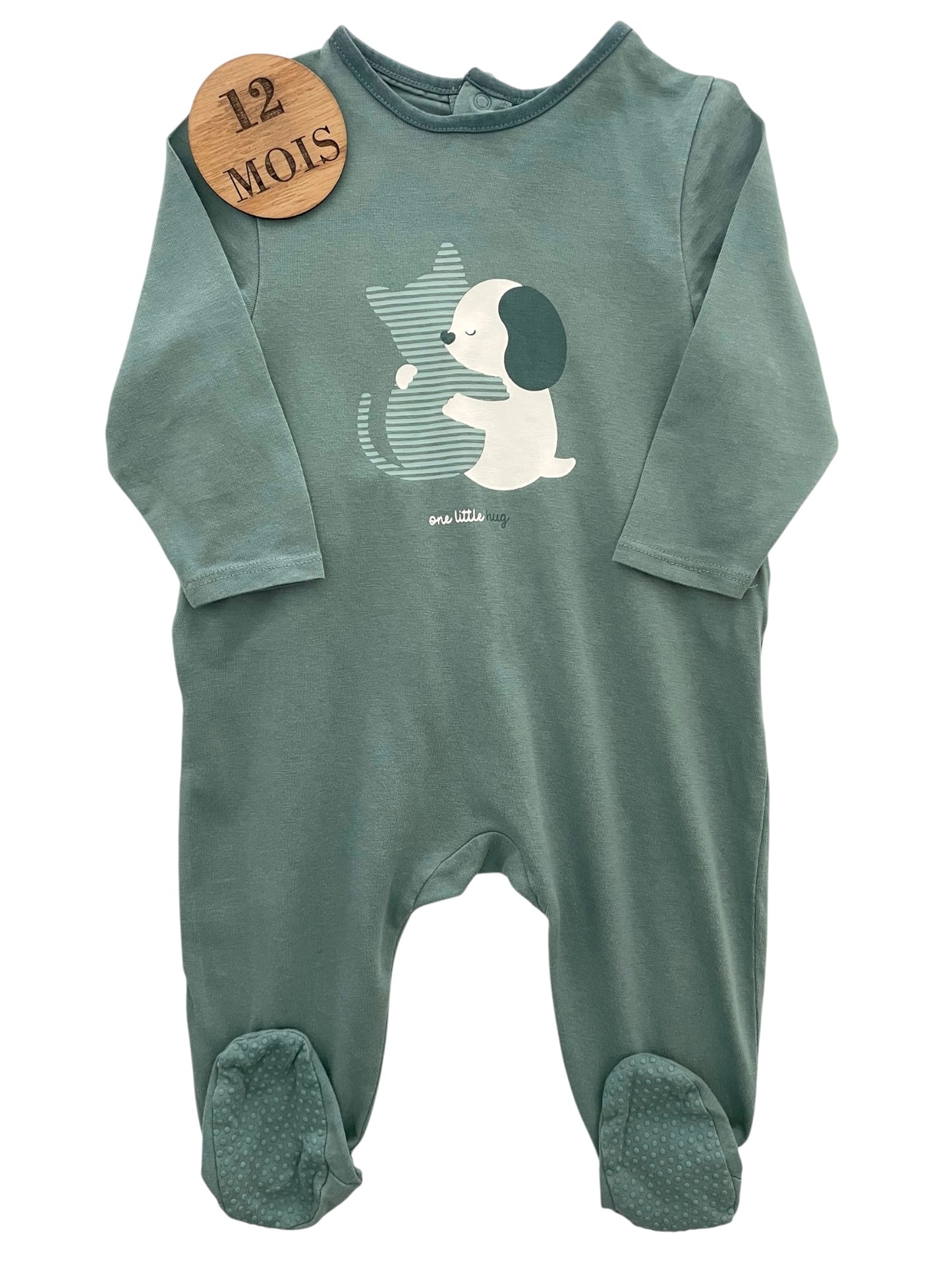 Pyjama coton, bleu-vert, Obaïbi