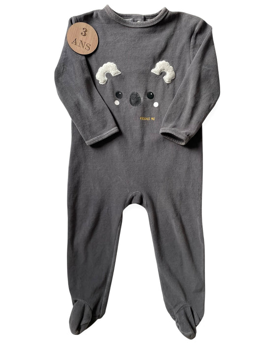 Pyjama velours gris, Kiabi